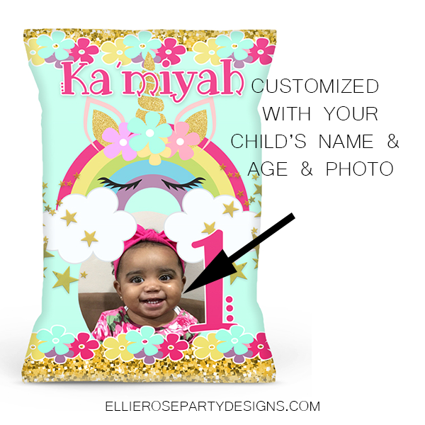 unicorn glitter rainbow chip bags customized my store