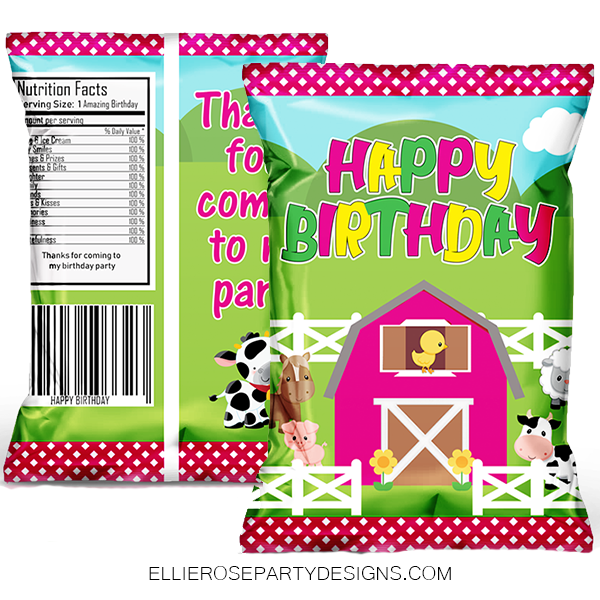 Red Farmhouse Barnyard Birthday, Blank Invitations with Envelopes, 20-Pack  