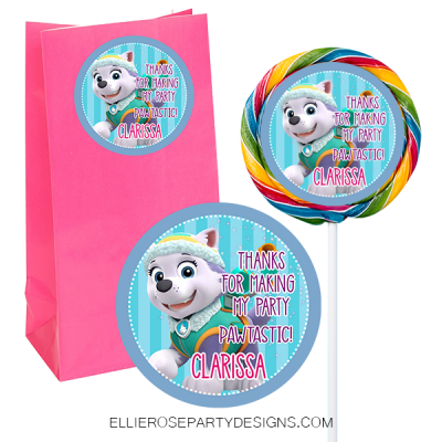SKYE AND EVEREST LOLLIPOP FAVOR STICKER SWIRL POP