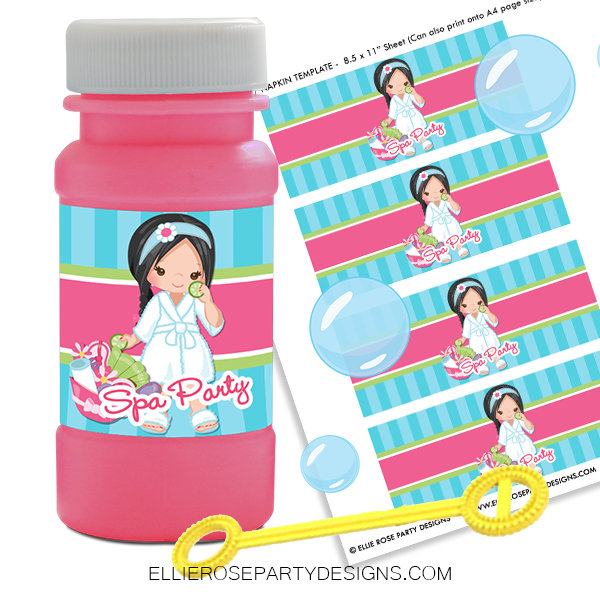 Spa Bubble Bottle Labels [INSTANT DOWNLOAD]