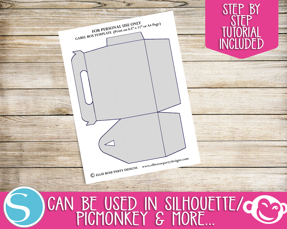 Gable Box Template ** For Silhouette Studio, PicMonkey & Canva Users ...