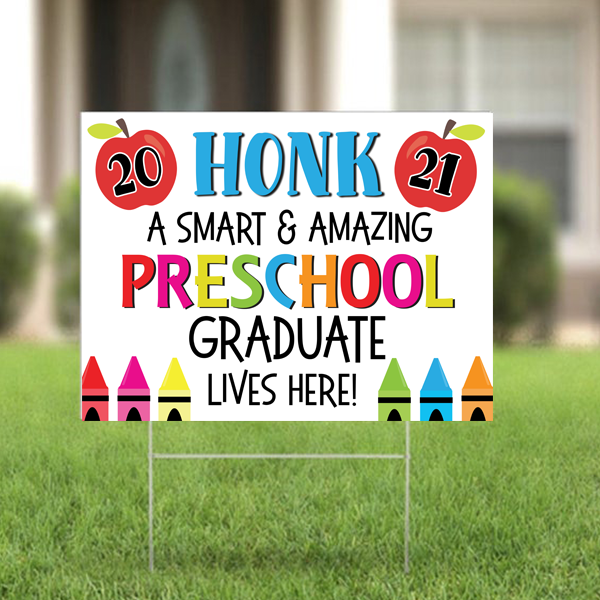 Preschool Graduation Lawn Sign [INSTANT DOWNLOAD] - My Store